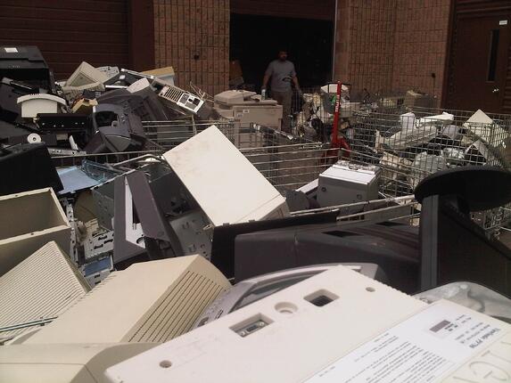 ewaste in the parking lot