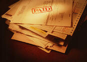 Stack of invoices