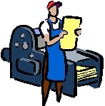 Printer standing by pringting press