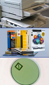 Image of software boxes and start button