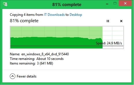 Windows 8 File Transfer Dialogue