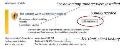 Windows Update Dialogue Box