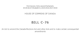 Elections Act Proposed Changes