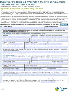Fillable PDF insurance form