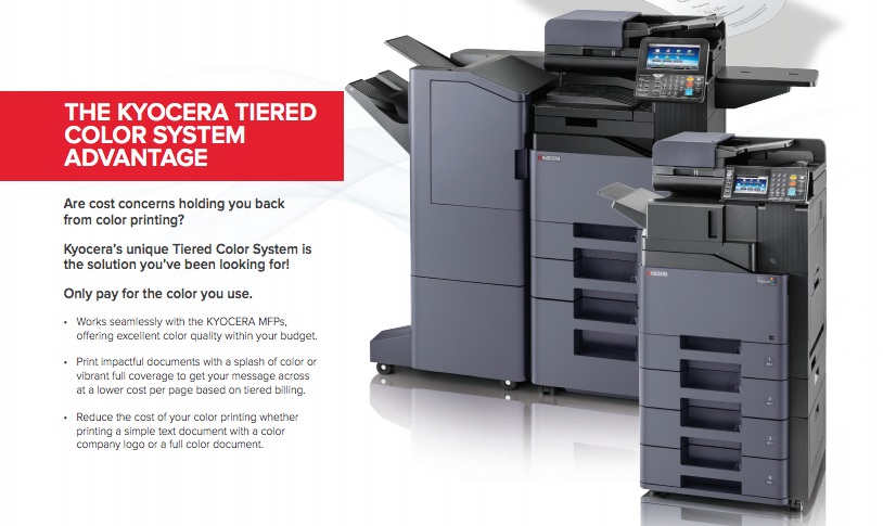 Kyocera Tiered Colour Color - save on costs only pay for colour you use